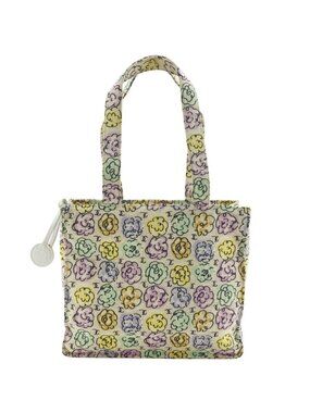 Chanel Camellia Print Mini Handbag Nylon Ivory Tote